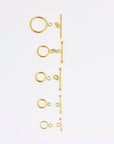 24K Gold Vermeil Toggle Clasps, 925 Solid Silver Toggle Clasp, Gold Plated Plain Toggle Clasp Set, Jewelry Supply, Jewelry Findings, VM59A-E