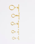 24K Gold Vermeil & 925 Silver Toggle Clasps, Silver Toggle Clasp, Plated Plain Toggle Clasp Set, Jewelry Supply, Jewelry Findings, VM59A-E