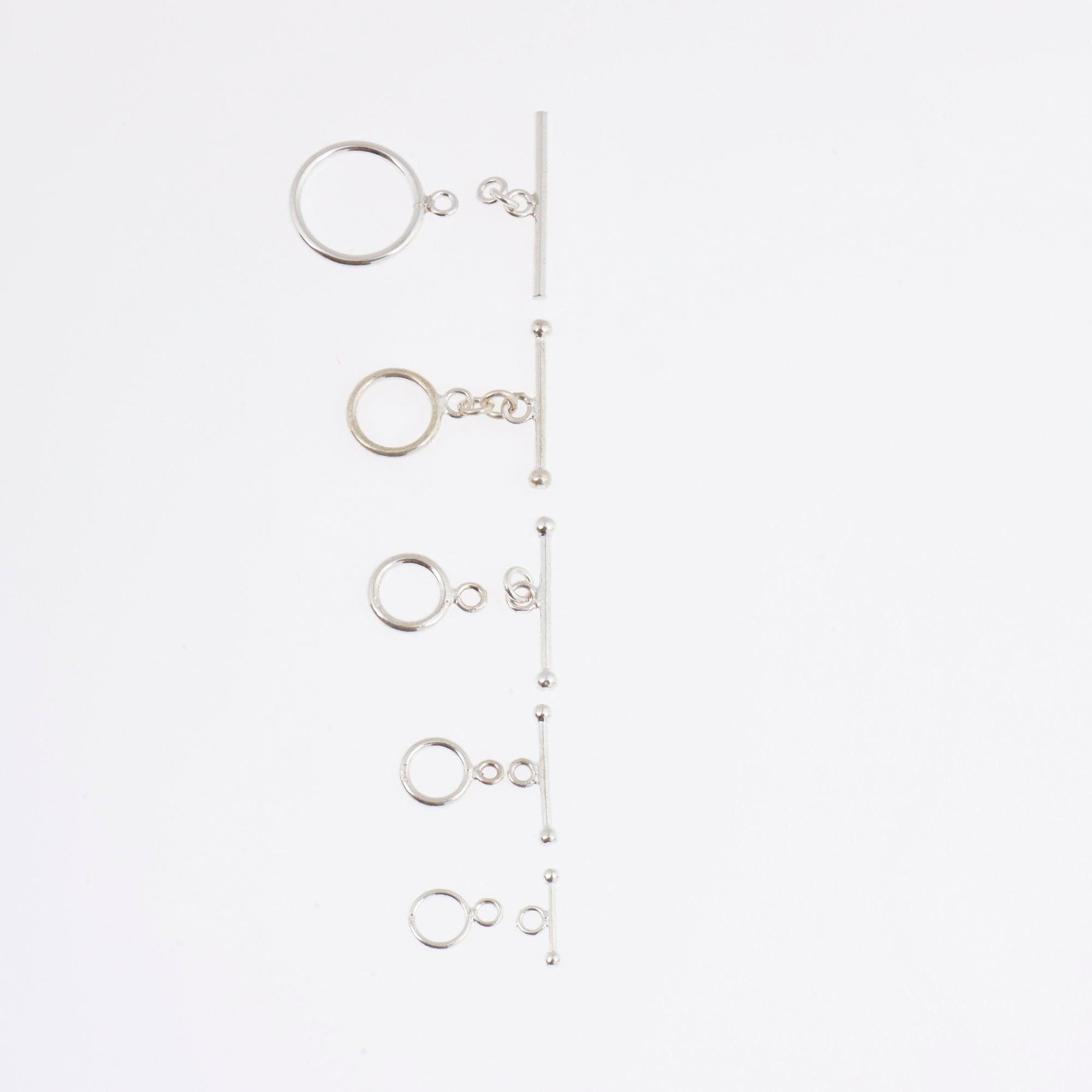 925 Sterling Silver Toggle Clasps, Solid Silver Toggle Clasp, Silver Plain Toggle Clasp Set, Jewelry Supplies, Jewelry Findings, M59A-E