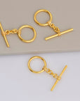 24K Gold Vermeil & 925 Silver Toggle Clasps, Silver Toggle Clasp, Gold Plated Antique Toggle Clasp Set, Jewelry Supply, M/VM60A-B