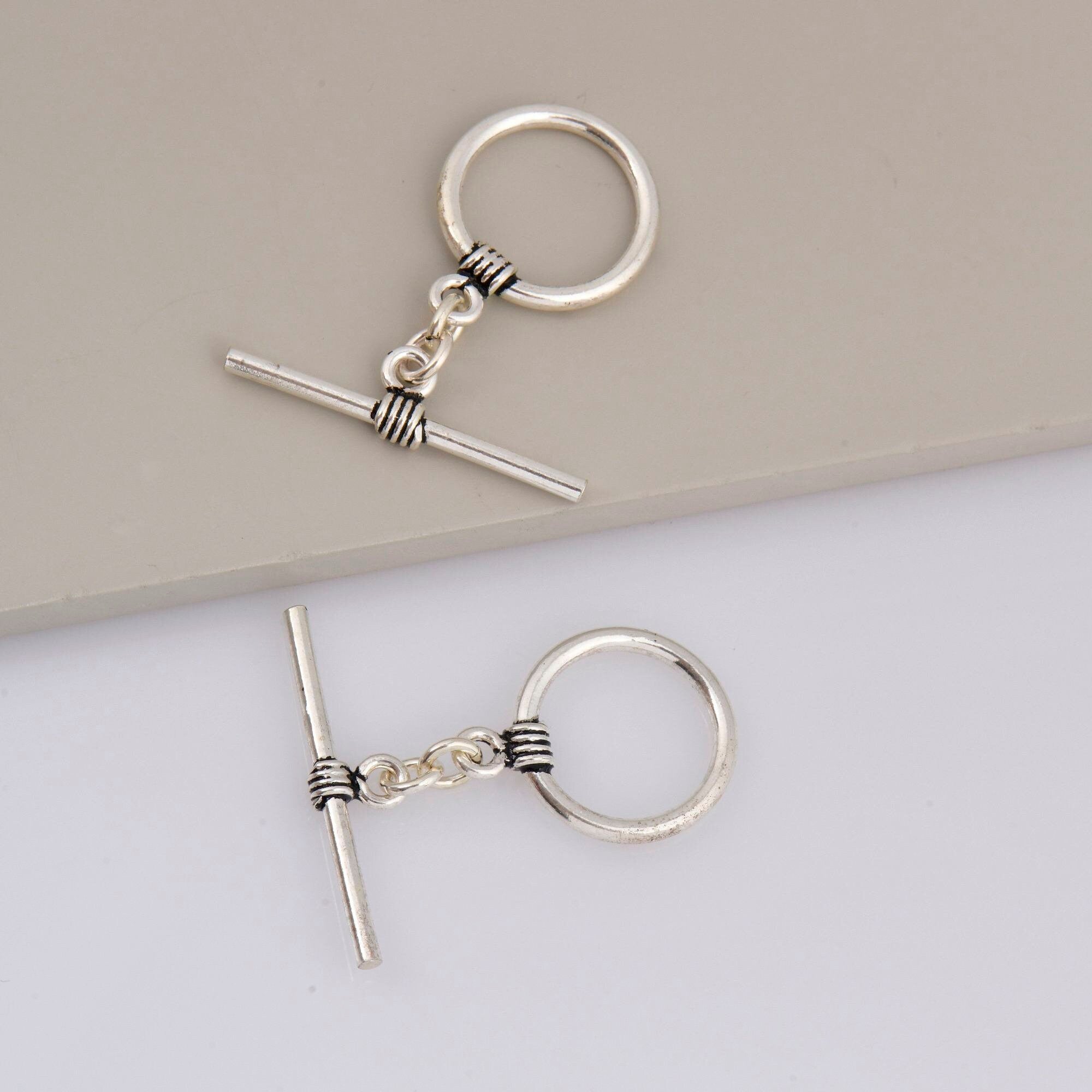 925 Sterling Silver Toggle Clasps, Solid Silver Toggle Clasp, Antique Silver Toggle Clasp Set, Jewelry Supplies, Jewelry Findings, M60A