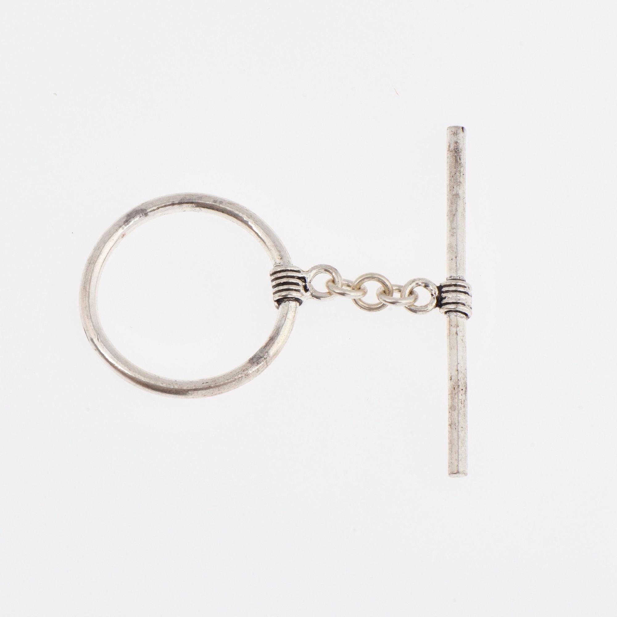 925 Sterling Silver Toggle Clasps, Solid Silver Toggle Clasp, Antique Silver Toggle Clasp Set, Jewelry Supplies, Jewelry Findings, M60B