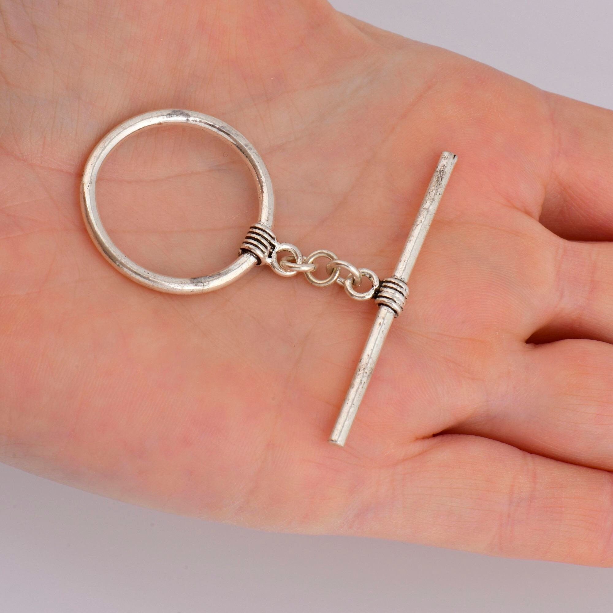 925 Sterling Silver Toggle Clasps, Solid Silver Toggle Clasp, Antique Silver Toggle Clasp Set, Jewelry Supplies, Jewelry Findings, M60B