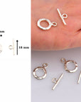 925 Solid Silver Toggle Clasp, Silver Toggle Clasps, Silver Plated Organic Toggle Clasp Set, Jewelry Supply, Jewelry Findings, M57A-C
