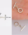 925 Silver Toggle Clasps, Solid Silver Toggle Clasp, Silver Plain Toggle Clasp Set, Jewelry Making Supplies, Jewelry Findings, M58A-C