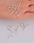 925 Sterling Silver Toggle Clasps, Solid Silver Toggle Clasp, Silver Plain Toggle Clasp Set, Jewelry Making Supplies, Jewelry Findings, M59B