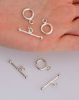 925 Sterling Silver Toggle Clasps, Solid Silver Toggle Clasp, Silver Plain Toggle Clasp Set, Jewelry Making Supplies, Jewelry Findings, M59C