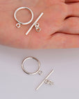 925 Sterling Silver Toggle Clasps, Solid Silver Toggle Clasp, Silver Plain Toggle Clasp Set, Jewelry Making Supplies, Jewelry Findings, M59E