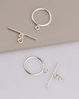 925 Sterling Silver Toggle Clasps, Solid Silver Toggle Clasp, Silver Plain Toggle Clasp Set, Jewelry Making Supplies, Jewelry Findings, M59E