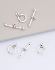 925 Sterling Silver Toggle Clasps, Solid Silver Toggle Clasp, Silver Plain Toggle Clasp Set, Jewelry Making Supplies, Jewelry Findings, M61