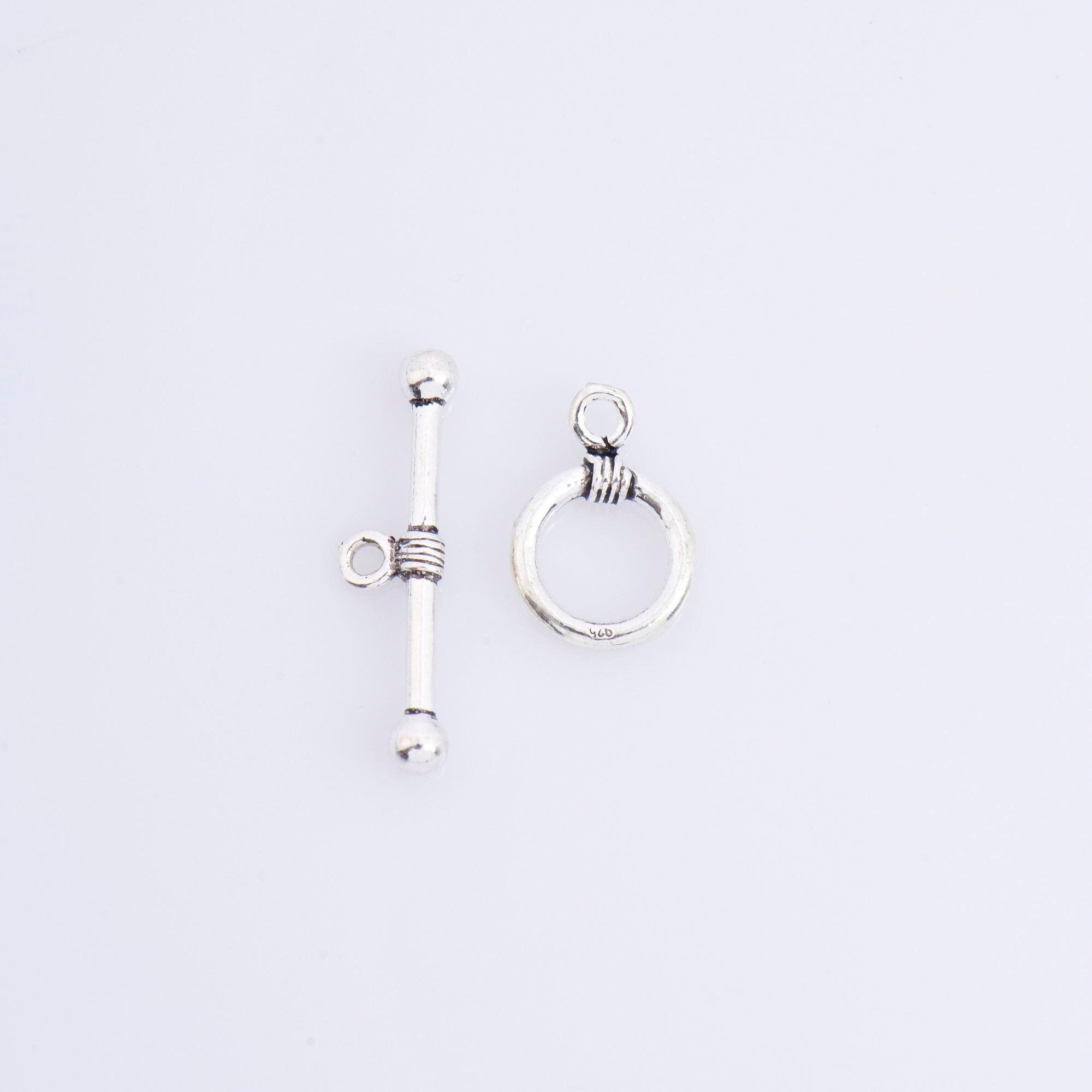 925 Sterling Silver Toggle Clasps, Solid Silver Toggle Clasp, Silver Plain Toggle Clasp Set, Jewelry Making Supplies, Jewelry Findings, M61
