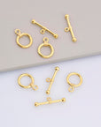 24K Gold Vermeil Toggle Clasps, 925 Solid Silver Toggle Clasp, Gold Plated Plain Toggle Clasp Set, Jewelry Supply, Jewelry Findings, VM61