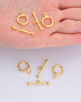 24K Gold Vermeil Toggle Clasps, 925 Solid Silver Toggle Clasp, Gold Plated Plain Toggle Clasp Set, Jewelry Supply, Jewelry Findings, VM61