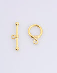 24K Gold Vermeil Toggle Clasps, 925 Solid Silver Toggle Clasp, Gold Plated Plain Toggle Clasp Set, Jewelry Supply, Jewelry Findings, VM61