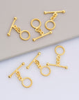 24K Gold Vermeil Twisted Toggle Clasps, 925 Silver Twisted Rope Design Toggle Clasp Set, Toggle Clasps, Jewelry Supplies, Findings, VM62A