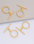 24K Gold Vermeil Twisted Toggle Clasps, 925 Silver Twisted Rope Design Toggle Clasp Set, Toggle Clasps, Jewelry Supplies, Findings, VM62C
