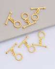 24K Gold Vermeil Twisted Toggle Clasps, 925 Silver Twisted Rope Design Toggle Clasp Set, Toggle Clasps, Jewelry Supplies, Findings, VM62A-C