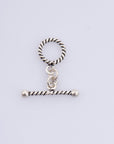 925 Sterling Silver Twisted Toggle Clasps, Twisted Rope Design Toggle Clasp Set, Solid Silver Toggle Clasps, Jewelry Supplies Findings, M62A