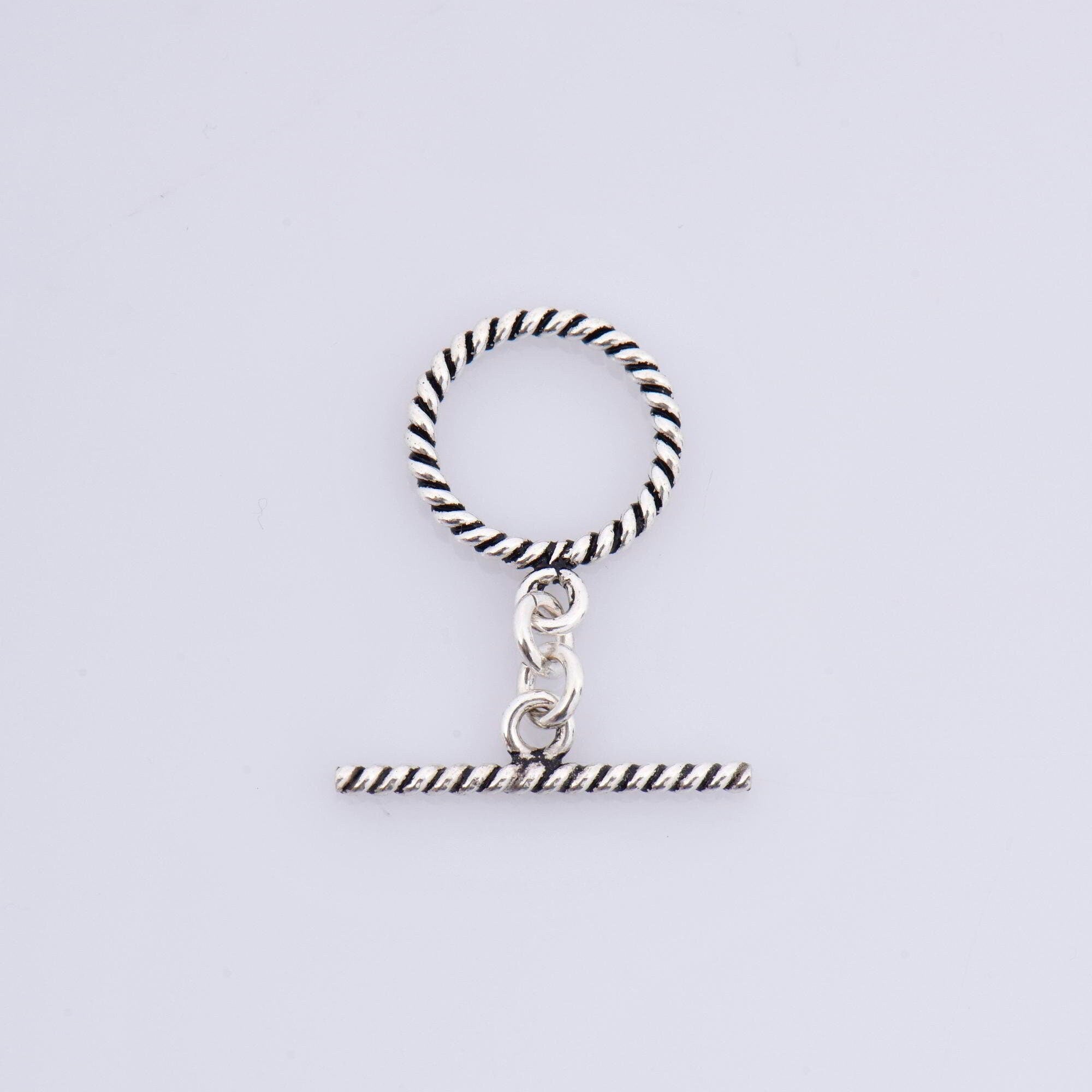 925 Sterling Silver Twisted Toggle Clasps, Twisted Rope Design Toggle Clasp Set, Silver Toggle Clasps, Jewelry Supplies, Findings, M62B