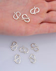 925 Sterling Silver S Clasps, Silver Hook Clasps, Solid Silver Connectors, Jewelry Making Supplies, Silver Jewelry Findings, M63A
