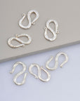 925 Sterling Silver S Clasps, Silver Hook Clasps, Solid Silver Connectors, Jewelry Making Supplies, Silver Jewelry Findings, M63A\B