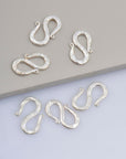 925 Sterling Silver S Clasps, Silver Hook Clasps, Solid Silver Connectors, Jewelry Making Supplies, Silver Jewelry Findings, M63B