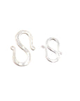 925 Sterling Silver S Clasps, Silver Hook Clasps, Solid Silver Connectors, Jewelry Making Supplies, Silver Jewelry Findings, M63A\B