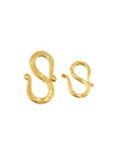 24K Gold Vermeil & 925 Silver S Clasps, Sterling Silver Hook Clasps, Gold Plated Connectors, Jewelry Supplies, Jewelry Findings, M/VM63A-B