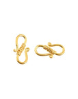 24K Gold Vermeil S Clasps, Antique Silver Hook Clasps, 925 Sterling Silver Connectors in Gold, Jewelry Supplies, Jewelry Findings, VM64B