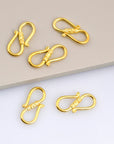24K Gold Vermeil S Clasps, Antique Silver Hook Clasps, 925 Sterling Silver Connectors in Gold, Jewelry Supplies, Jewelry Findings, VM64A-C