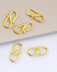24K Gold Vermeil S Clasps, Antique Silver Hook Clasps, 925 Sterling Silver Connectors in Gold, Jewelry Supplies, Jewelry Findings, VM64C