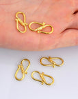24K Gold Vermeil S Clasps, Antique Silver Hook Clasps, 925 Sterling Silver Connectors in Gold, Jewelry Supplies, Jewelry Findings, VM64C