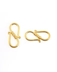24K Gold Vermeil S Clasps, Antique Silver Hook Clasps, 925 Sterling Silver Connectors in Gold, Jewelry Supplies, Jewelry Findings, VM64C