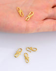 24K Gold Vermeil S Clasps, Antique Silver Hook Clasps, 925 Sterling Silver Connectors in Gold, Jewelry Supplies, Jewelry Findings, VM64A-C