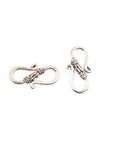 925 Sterling Silver S Clasps, Silver Hook Clasps, Antique Solid Silver Connectors, Jewelry Making Supplies, Silver Jewelry Findings, M64B