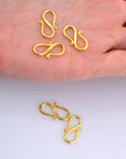 24K Gold Vermeil S Clasps, 925 Solid Silver Hook Claspsin Gold, Gold S Clasps Connectors, Jewelry Supplies, Jewelry Findings, VM65B