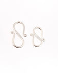 925 Sterling Silver S Clasps, Silver Hook Clasps, Antique Solid Silver Connectors, Jewelry Making Supplies, Silver Jewelry Findings, M65A-B