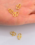 24K Gold Vermeil & 925 Silver S Clasps, Gold Hook Clasps, Sterling Silver Connectors in Gold, Jewelry Findings, M/VM66