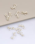 925 Sterling Silver S Hook Clasps with Ring, Silver Hook Clasps, Solid Silver S Connectors, Jewelry Making Supplies, Jewelry Findings, M67A