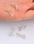 925 Sterling Silver S Hook Clasps with Ring, Silver Hook Clasps, Solid Silver S Connectors, Jewelry Making Supplies, Jewelry Findings, M67B