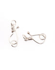 925 Sterling Silver S Hook Clasps with Ring, Silver Hook Clasps, Solid Silver S Connectors, Jewelry Making Supplies, Jewelry Findings, M67C