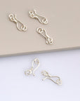 925 Sterling Silver S Hook Clasps with Ring, Silver Hook Clasps, Silver S Connectors, Jewelry Making Supplies, Jewelry Findings, M67A-E