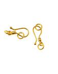 24K Gold Vermeil S Hook Clasps with Ring, 925 Silver Hook Clasps, 24K Gold Plated S Connectors, Jewelry Supplies, Jewelry Findings, VM67C