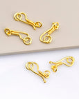 24K Gold Vermeil S Hook Clasps with Ring, 925 Silver Hook Clasps, 24K Gold Plated S Connectors, Jewelry Supplies, Jewelry Findings, VM67E