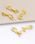 24K Gold Vermeil S Hook Clasps with Ring, 925 Silver Hook Clasps, 24K Gold Plated S Connectors, Jewelry Supplies, Jewelry Findings, VM67A-E