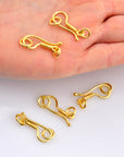 24K Gold Vermeil S Hook Clasps with Ring, 925 Silver Hook Clasps, 24K Gold Plated S Connectors, Jewelry Supplies, Jewelry Findings, VM67A-E