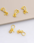24K Gold Vermeil S Hook Clasps with Ring, 925 Silver Hook Clasps, 24K Gold Plated S Connectors, Jewelry Supplies, Jewelry Findings, VM67A-E
