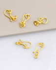 24K Gold Vermeil S Hook Clasps with Ring, 925 Silver Hook Clasps, 24K Gold Plated S Connectors, Jewelry Supplies, Jewelry Findings, VM67A-E