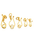 24K Gold Vermeil S Hook Clasps with Ring, 925 Silver Hook Clasps, 24K Gold Plated S Connectors, Jewelry Supplies, Jewelry Findings, VM67A-E