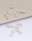 24K Gold Vermeil & 925 Silver S Hook Clasps with Ring, Silver Hook Clasps, Gold Plated S Connectors, Jewelry Findings, M/VM67A-E